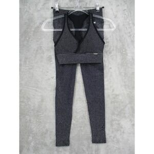 Bombshell Sportswear Leggings Set Womens S/XS Shimmer Seamless Athletic Black